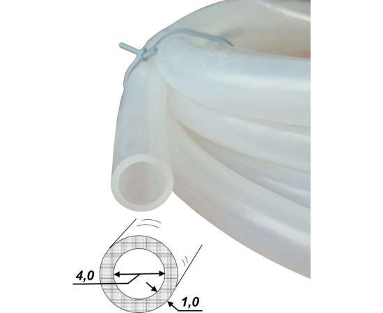 Силиконовый прозрачный шланг Профитт 4x6 мм, 1 м 2229545 – изображение 3
