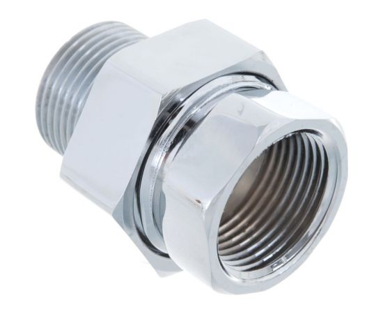 Прямое соединение СТМ ТЕРМО г/ш, 3/4, с накидной гайкой, для полотенцесушителей, хром CPASFM34 – изображение 3