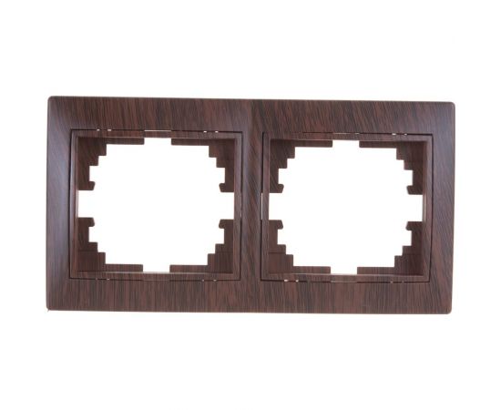 Горизонтальная рамка Intro 150210 на 2 поста, СУ, Plano, венге Б0030096 – изображение 3