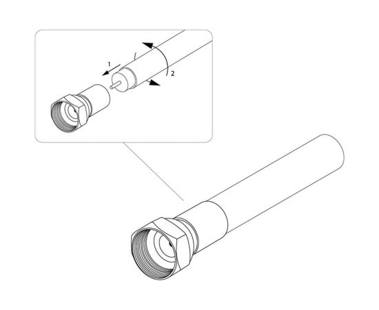 F-разъем REXANT RG-6, SAT, с резиновым уплотнителем 100 шт 05-4005 – изображение 4
