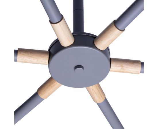 Потолочная люстра RITTER VOLANTE 6хE27 800x800x510мм металл дерево серый дерево 52444 1 – изображение 4