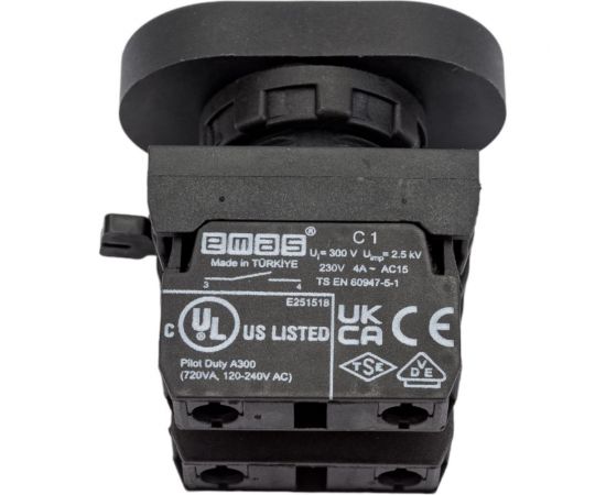 Нажимная кнопка Emas сдвоенная красно-зелёная, 250 В AC, 4 А CP102K20KY – изображение 4