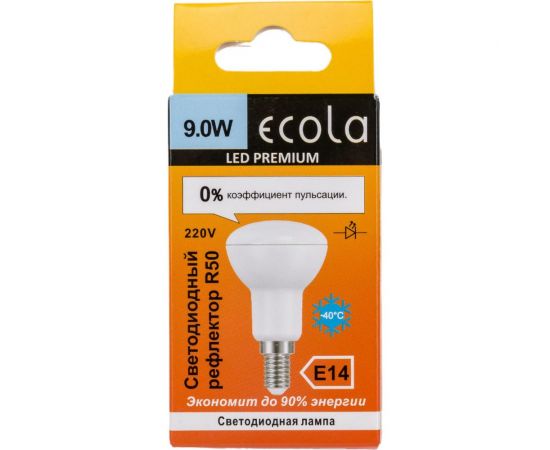 Светодиодная лампа Ecola Reflector R50 LED Premium 9,0W 220V E14 6000K композит 87x50 G4PD90ELC – изображение 4
