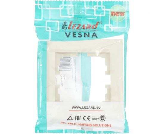 1-ая горизонтальная рамка Lezard VESNA без вставки, крем 742-0300-146 – изображение 4