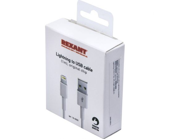 Кабель USB REXANT Lightning для iPhone 1м с чипом белый 18-0000 – изображение 5