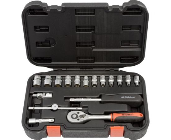 Набор торцевых головок АвтоDело 1/4" DR 17 предметов 39917 13700 