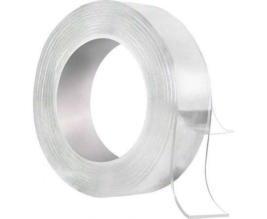 Прозрачная, двусторонняя, акриловая клейкая нано лента TORSO 22 мм х 3 м 5180093 