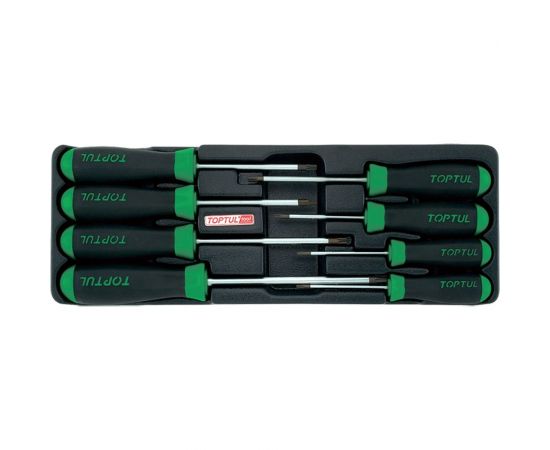Набор отверток TOPTUL TORX T9-T40 с отверстием 8 предметов, в ложементе GAAT0807 