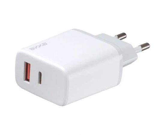 Сетевое зарядное устройство Deppa USB A + USB-C, PD, QC 3.0, 20W, белый, Axxa 2404 