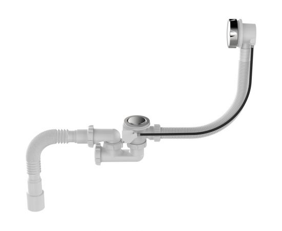 Сифон для ванны Aquant 1 1/2""х40 с выпуском и переливом, 40x40/50 полуавтомат V312-18-MR 