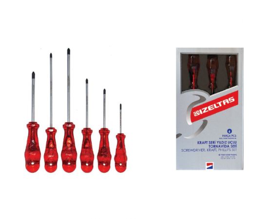 Набор отверток IZELTAS KRAFT Phillips с крестообразным шлицем, 6 предметов 4120008106 