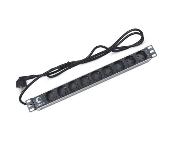 Блок евророзеток Cabeus горизонтальный, 9 розеток, 16 A, без выключателя, шнур 2м, PDU-9P-2EU 