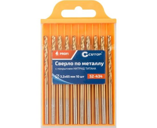 Сверло по металлу с титановым покрытием Profi 3.2x65 мм, 10 шт CUTOP 52-434 
