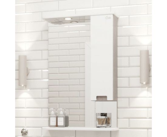 Зеркальный шкаф Onika ХАРПЕР 52.01 белый глянцевый правый 205216 – изображение 2