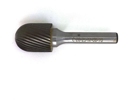 Бор-фреза твердосплавная сфероцилиндрическая C-20-25-M-08-70 по металлу Sekira 11984 – изображение 2