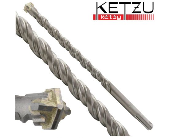 Сверло-бур по бетону с 4-мя режущими кромками 10x600-610 мм, SDS-plus KETZU 781969 – изображение 2