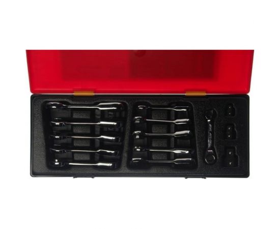 Набор ключей комбинированных укороченных трещоточных 8-19мм 14 предметов JTC K6144 – изображение 2