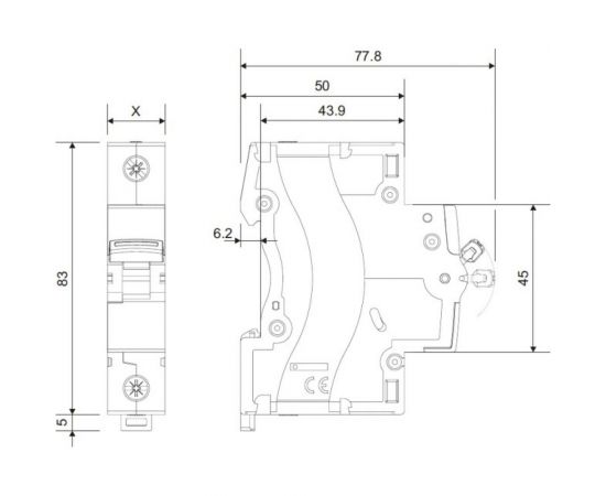 Автоматический выключатель Legrand TX3 6000 - 6 кА - тип B - 2П - 6 А - 2 модуля 403983 – изображение 2