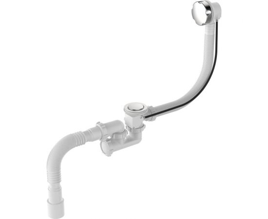 Сифон для ванны Aquant 1 1/2""х40 с выпуском и переливом, 40x40/50 полуавтомат V312-18-MR – изображение 3