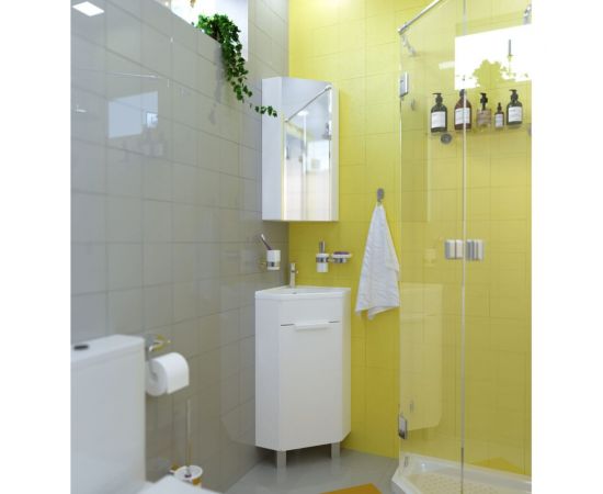 Зеркало-шкаф 1Marka Penta угловой, 43П 1д. белый глянец Ц0000005168 – изображение 3