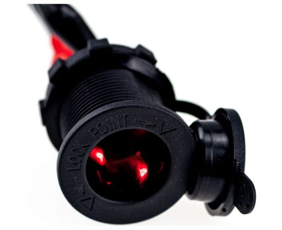 Разъем прикуривателя в авто Pro Legend врезной, 12-24 В, LED, красная подсветка PL9378 – изображение 3