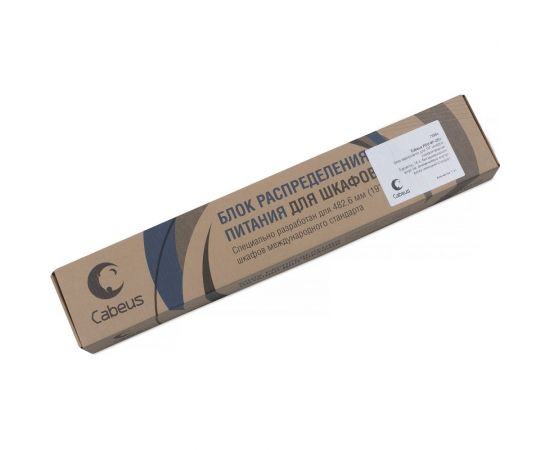 Блок евророзеток Cabeus горизонтальный, 9 розеток, 16 A, без выключателя, шнур 2м, PDU-9P-2EU – изображение 4