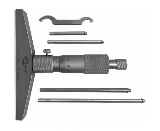 Микрометрический глубиномер GRIFF ГМ 100 ГОСТ 7470-92 пр-во Guilin Measuring D102009 – изображение 4