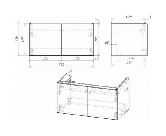 Тумба Cersanit COLOUR 80 SP-SZ-COL-CM/COL/80 – изображение 5