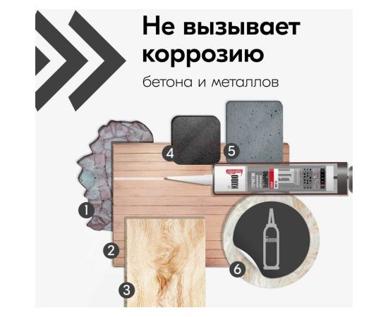 Герметик силиконовой нейтральный KUDO PROFF белый , 280 мл SMS-131 – изображение 6