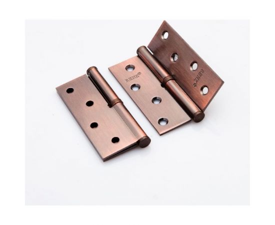 Стальная петля RENZ 100х75х2.5 мм, без колпачков, с обв., левая, медь античная INRENZ L 100 FH AC- 