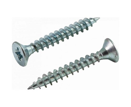 Универсальный саморез КВАДРА 4.5x45 белый, потайная голова, цинк, уп. 10 шт. 453045010812 