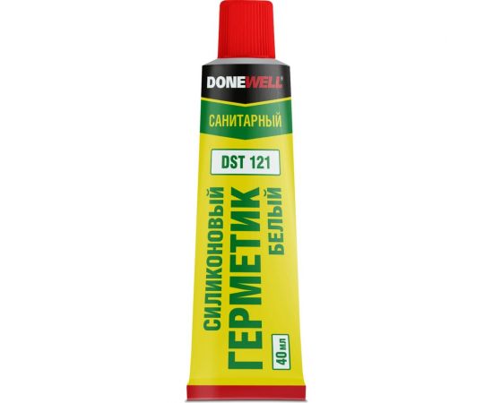 Герметик силиконовый санитарный DONEWELL для ванной и кухни, с добавкой против плесени, белый, 40 мл DST-121 