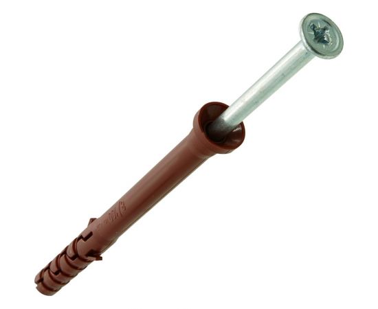 Усиленный нейлоновый дюбель-гвоздь ЕВРОПАРТНЕР multi pro lk, цилиндрическая манжета, 8x100 мм, 10 шт. B7 0016 