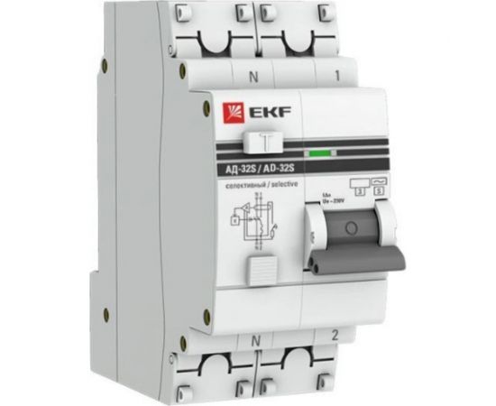 Дифференциальный автомат EKF PROxima АД-32 селективный, 1P+N, 63А/300мА, SQ DA32-63-300S-pro 