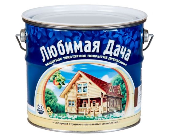 Защитно-декоративное покрытие для дерева Рогнеда Любимая Дача, полуматовое, 2.7 л, белый 237252 