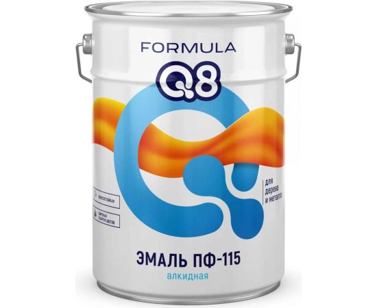 Эмаль ПРЕСТИЖ ПФ-115 FORMULA Q8 алкидная, глянцевая, 10 кг, серая 52701 