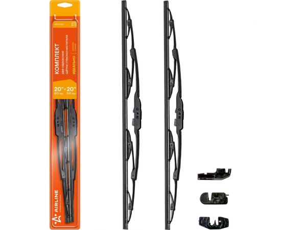 Каркасная щетка стеклоочистителя (510 мм, 20"", 3 адаптера) Airline AWB-K-510K 