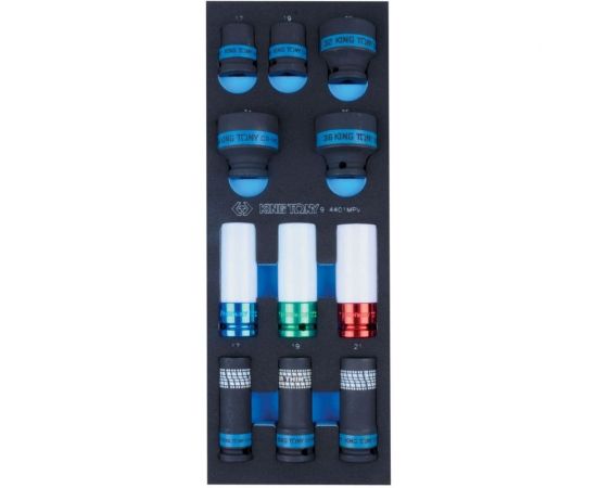 Набор ударных головок 1/2"", ложемент, 11шт KING TONY 9-4401MPV 