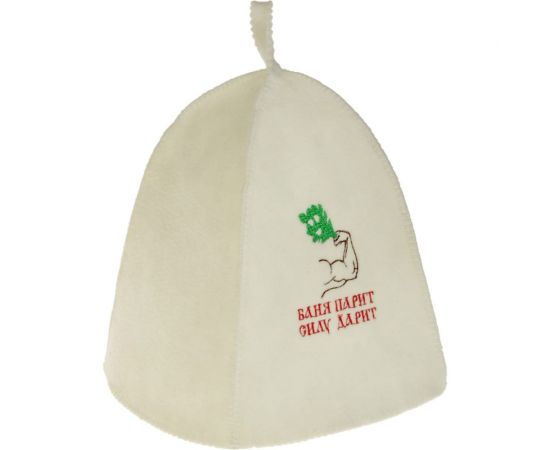 Банная шапка с вышивкой Добропаровъ Баня парит силу дарит 2822356 