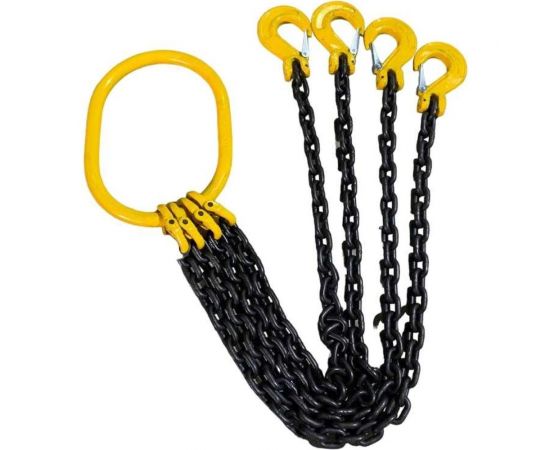 Цепной четырехветвевой строп ТРАСТ 4СЦ 6,7 т, 2000 мм, с увеличенным звеном для автокрана 8 класс 4687203238681 