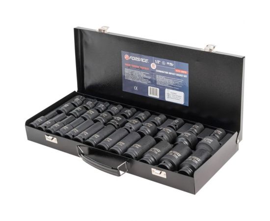 Набор головок ударных 33 шт, 1/2""DR, 6 гр. f-4333-5mpb Forsage 54905 – изображение 2