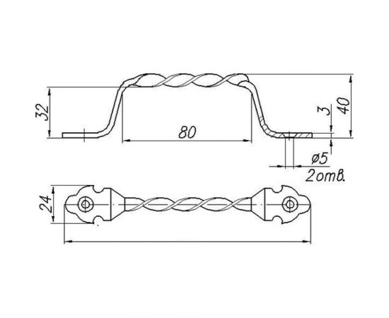 Витая ручка Делга Классик золото 6850 – изображение 2