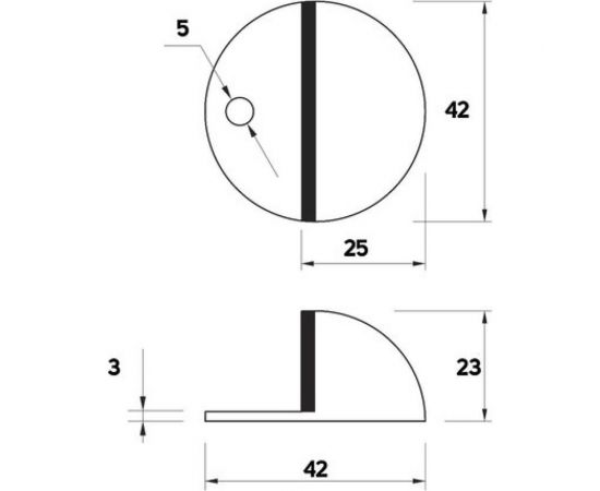 Дверной упор ТУНДРА U103GP, d=42 мм, h=23 мм, цвет золото 1866303 – изображение 3