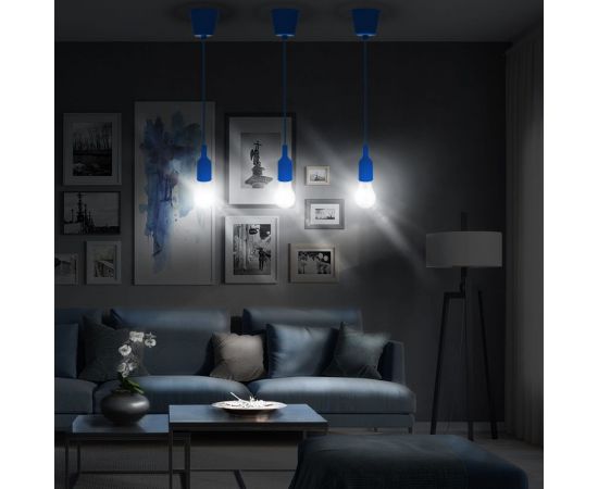 Патрон REXANT E27 силиконовый со шнуром 1 м синий 11-8885 – изображение 3