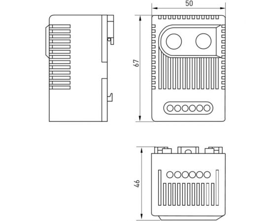Термостат EKF NO+NC охлаждение и обогрев на DIN-рейку 10A 230В IP20 PROxima SQT2C10M – изображение 3