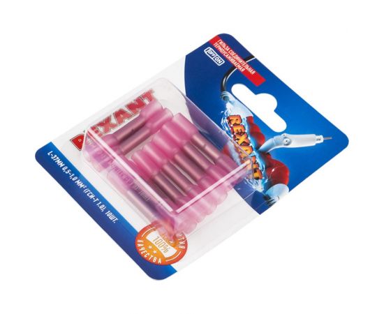 Изолированная термоусаживаемая соединительная гильза REXANT l-37 мм 0.5-1 мм? (гси-т 1.0/гси-т 0,5-1,0) красная, в упаковке 10 штук 06-0430-A – изображение 3