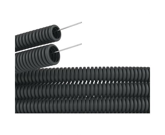 Гибкая гофрированная труба с протяжкой DKC, ПНД, д16мм, лёгкая, 25м, цвет черный 7171625 – изображение 3