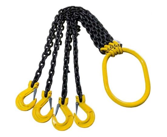 Цепной четырехветвевой строп ТРАСТ 4СЦ 6,7 т, 2000 мм, с увеличенным звеном для автокрана 8 класс 4687203238681 – изображение 3