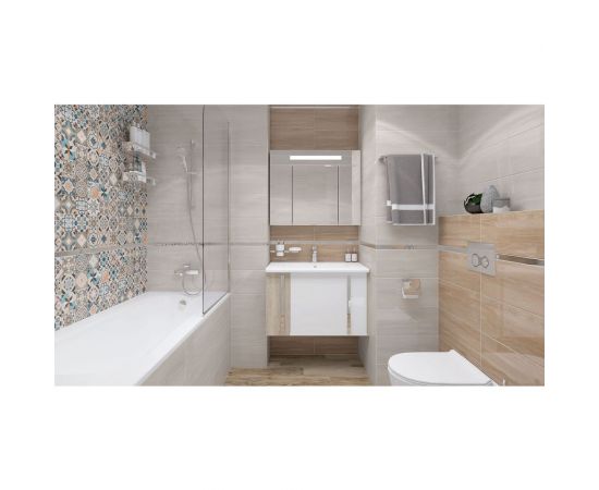 Керамическая настенная плитка LAPARET Oliver бежевый, 20x50 см, 1.1 кв. м, 11 плиток в упаковке х9999284068 – изображение 8