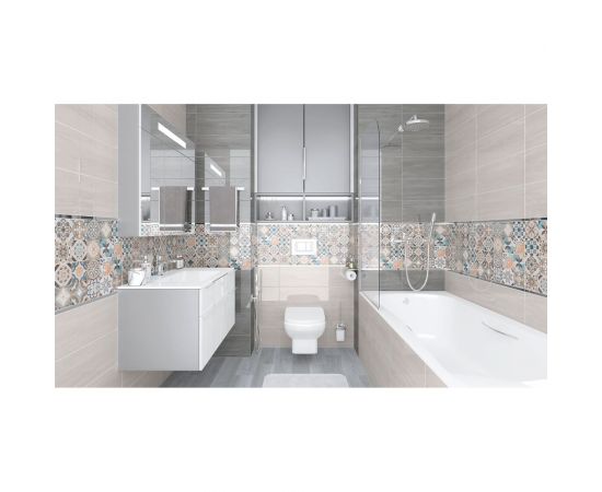 Керамическая настенная плитка LAPARET Oliver бежевый, 20x50 см, 1.1 кв. м, 11 плиток в упаковке х9999284068 – изображение 9